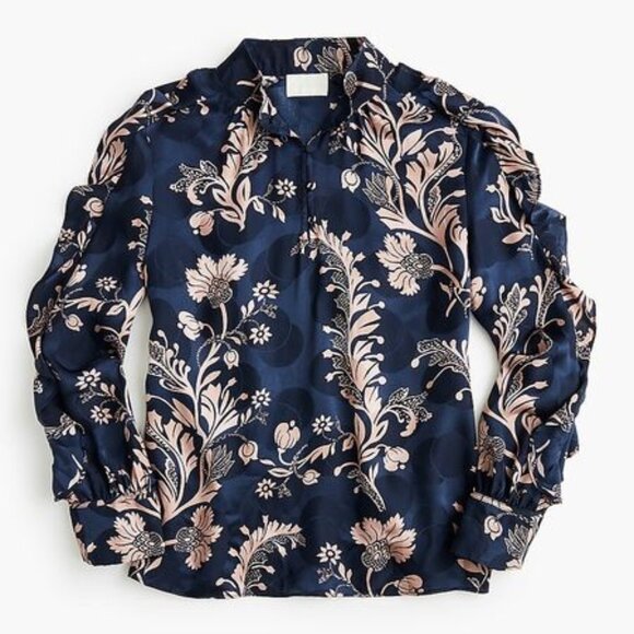 J. Crew Collection Ruffle Silk Blouse - Picture 3 of 6